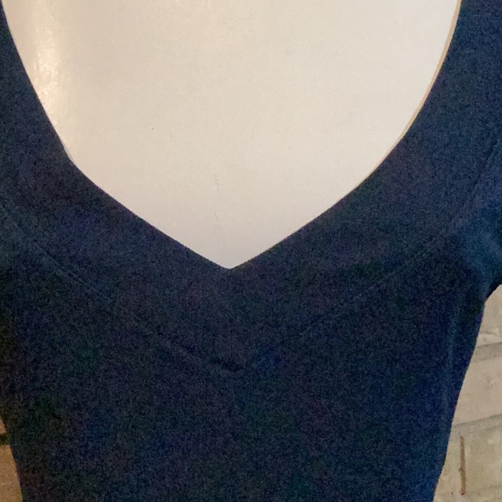 Old Navy Deep V-Neck Navy Long Sleeve Top - Picture 3 of 6